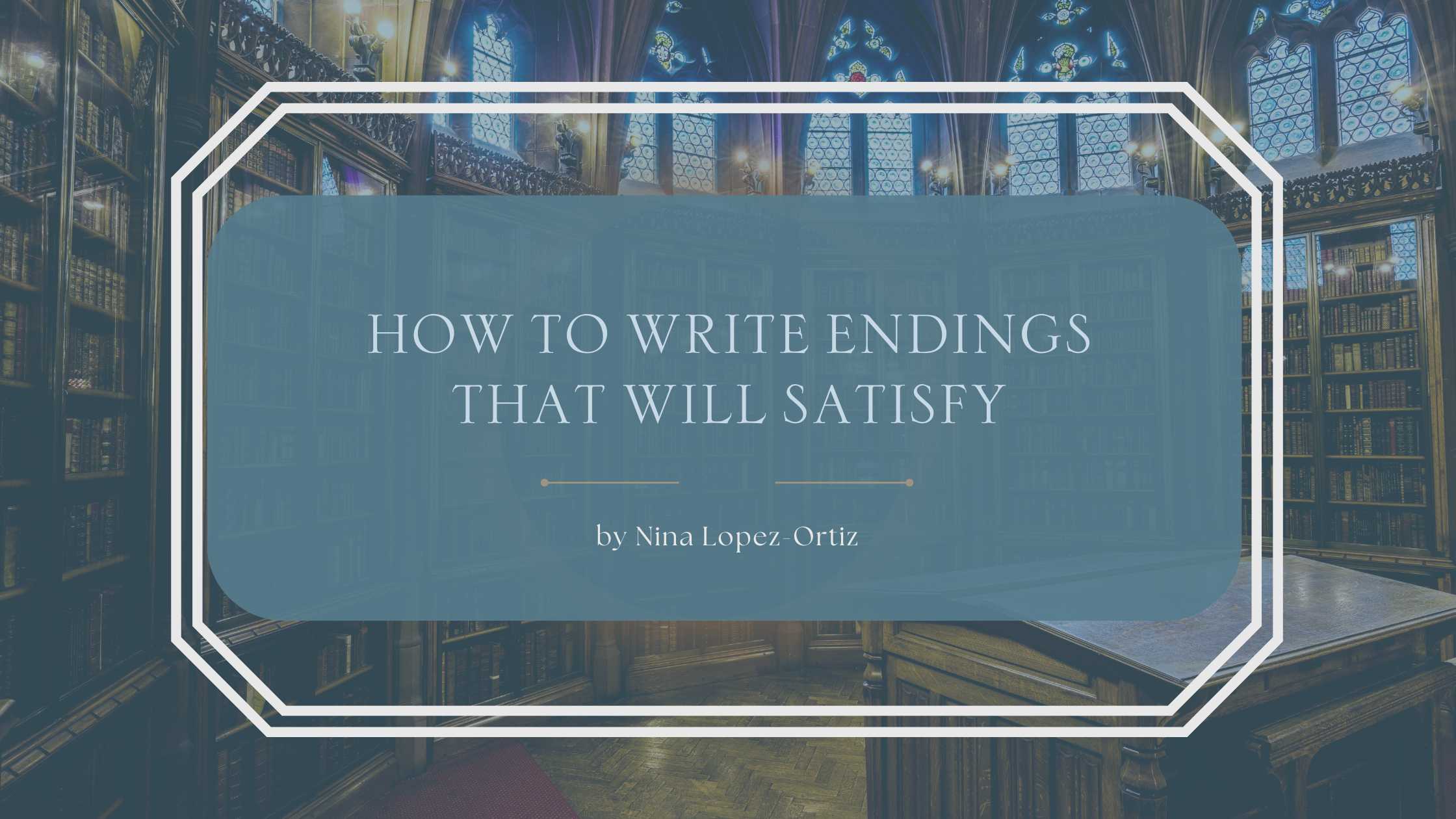 A digital cover image titled “Character Voice: Making Every POV Sound Different” by Nina Lopez-Ortiz. The title is centered in a soft blue rounded rectangle with a white double-line border, set against a cozy autumn background featuring handwritten journal pages lying open among fallen yellow leaves.